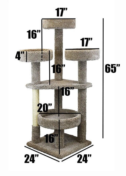 Prestige Cat Trees 65-In Cat Tree & Condo Scratching Post Tower