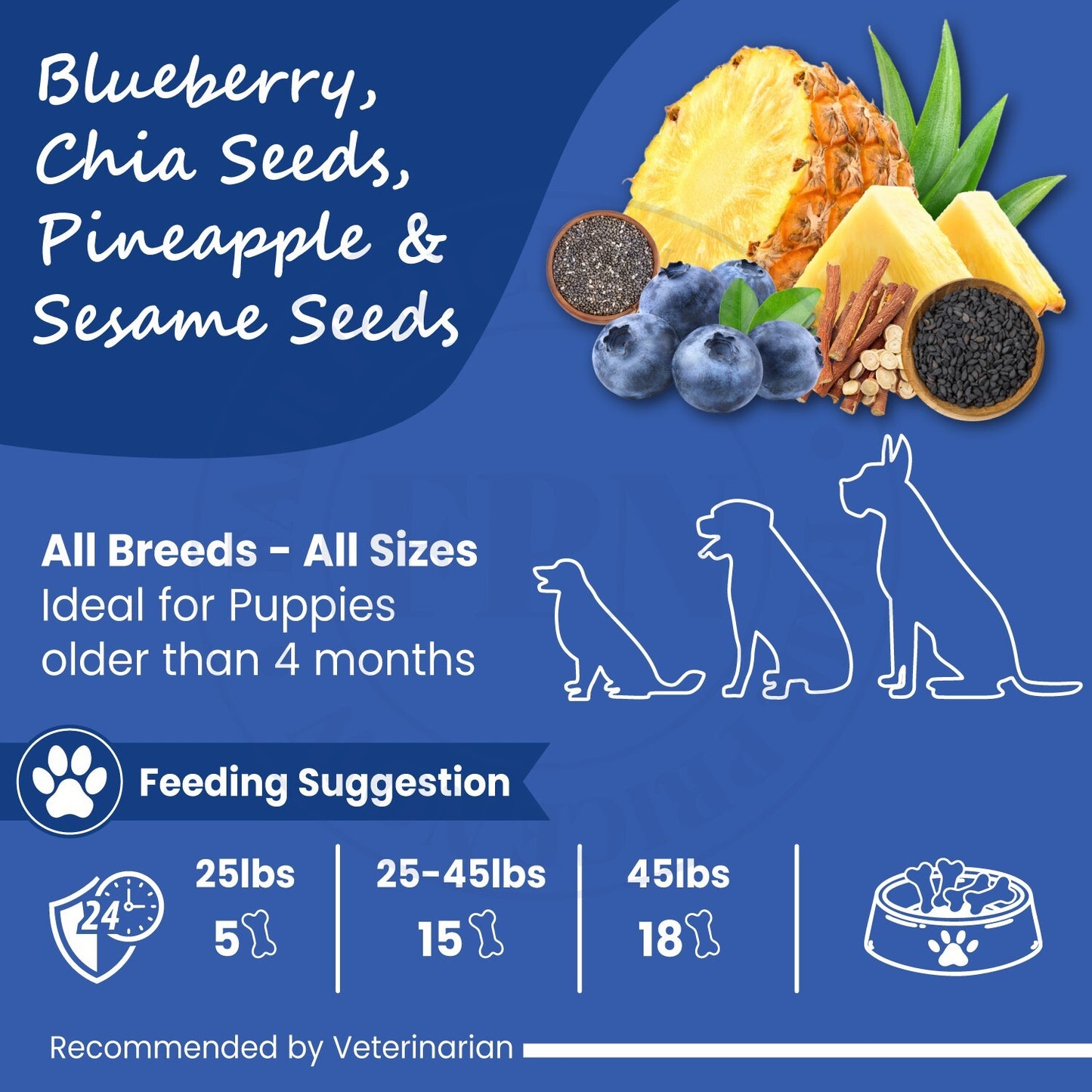 Dog Treats –Immunity, Skin, Dental, Gut Support, Vegan Dog Biscuits 7Oz by FPN