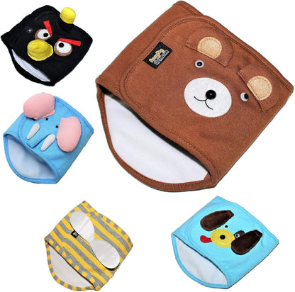 Dog Puppy Funny Diaper Belly Band Male Boy for Small Breeds (Brown Bear, M - Waist 10" - 13")