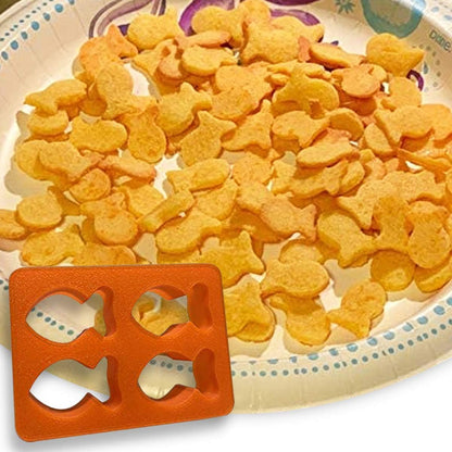 Mini Gold Fish Cookie Cutter, Orange Goldfish, Multi 4 Molds in 1, Dough Fondant Fish Shape for Baking Biscuits, Crackers, and Pet Treats
