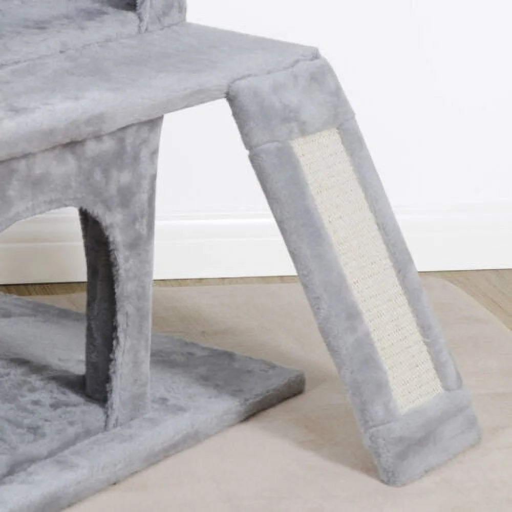 Cat Tree in Gray, Condo Scratcher, Climbing Furniture W/ Scratching Post