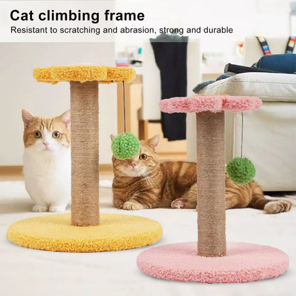 Cat Scratching Post Lovely Kitten Floral Scratching Post Tear-Resistant Abrasion Resistant Cat Scratcher