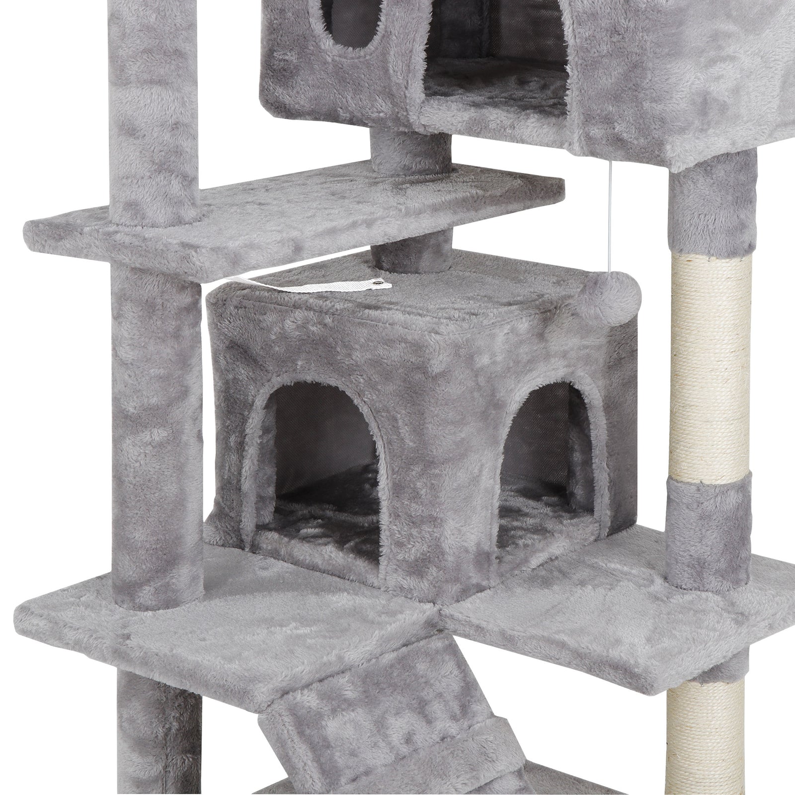 54" Cat Tree Scratching Post Condo Activity Tower Playhouse W/ Cave & Ladders