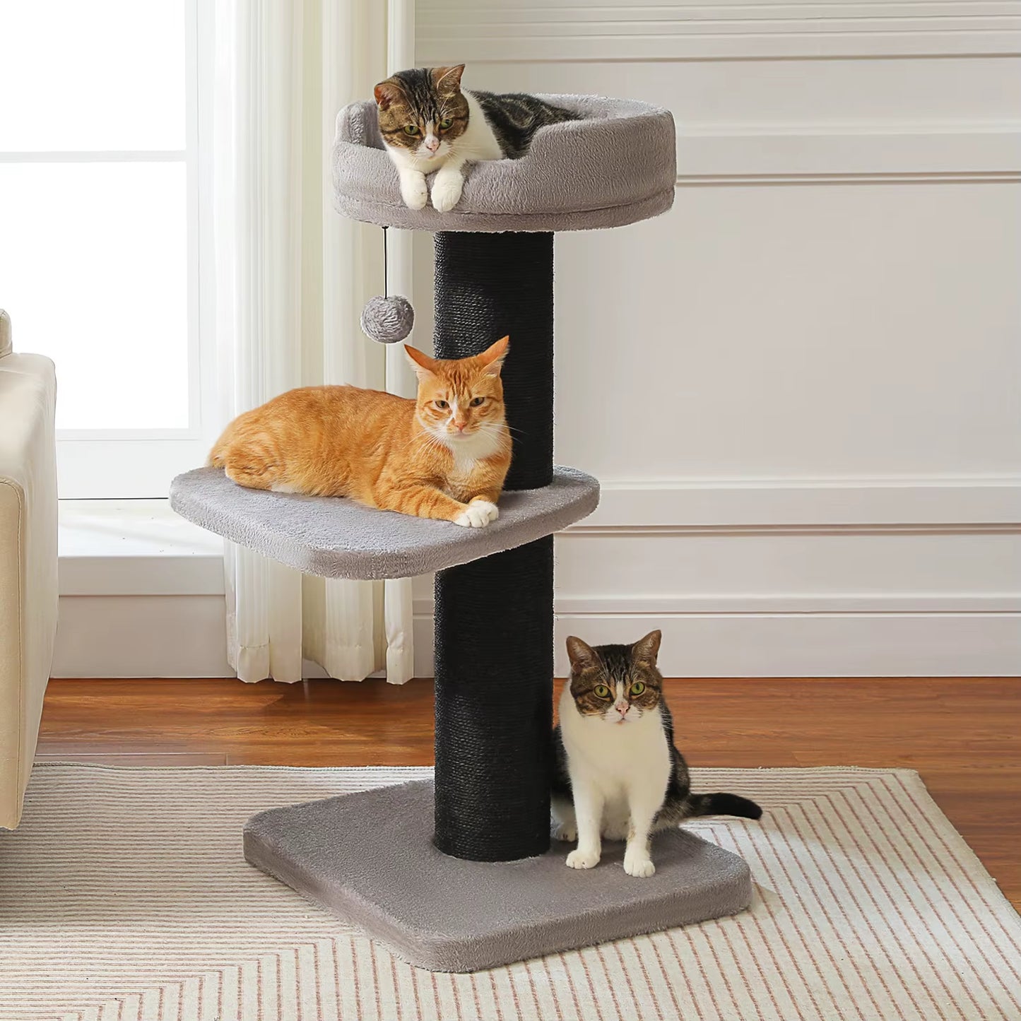 Cat Tree Cat Tower with Super Thick Scratching Post Cat Scratching Post for Large Cats Flower Cat Bed Tall Cat Scratcher Indoor