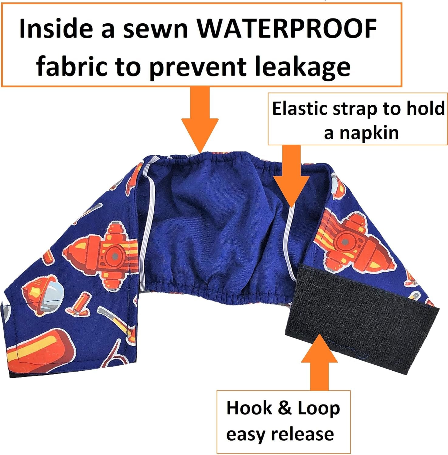 Pack - 2Pcs Washable Male Dog Diapers Belly Band Wrap Cotton Waterproof Leak Proof for Small Pet (XS: Waist 8" - 10")