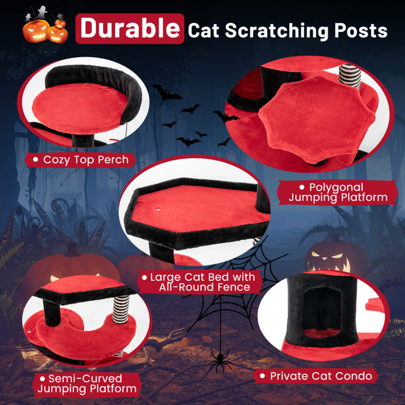 Gothic Cat Tree with Cat Bed Cat Condo and Sisal Scratching Post