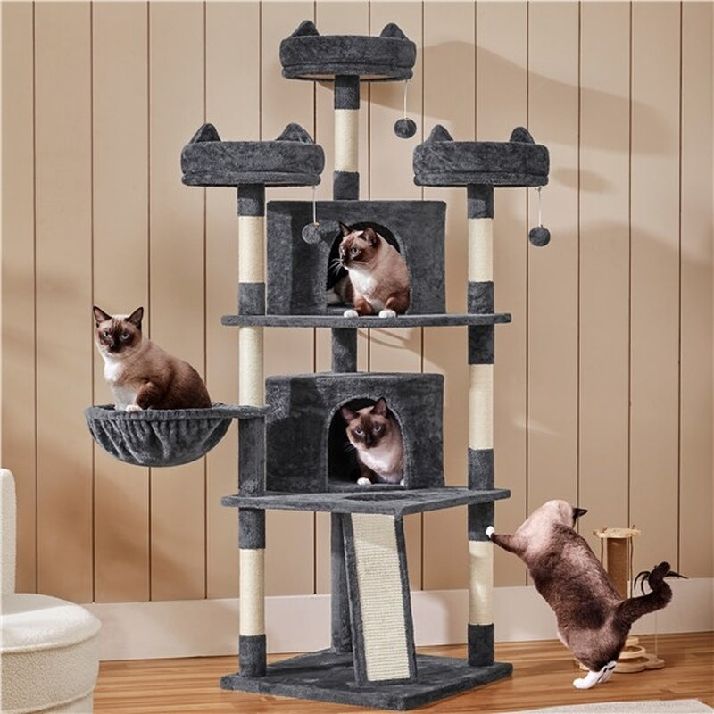 68.5Inch Multi-Level Cat Tree Large Cat Tower with Sisal-Covered Scratching Post