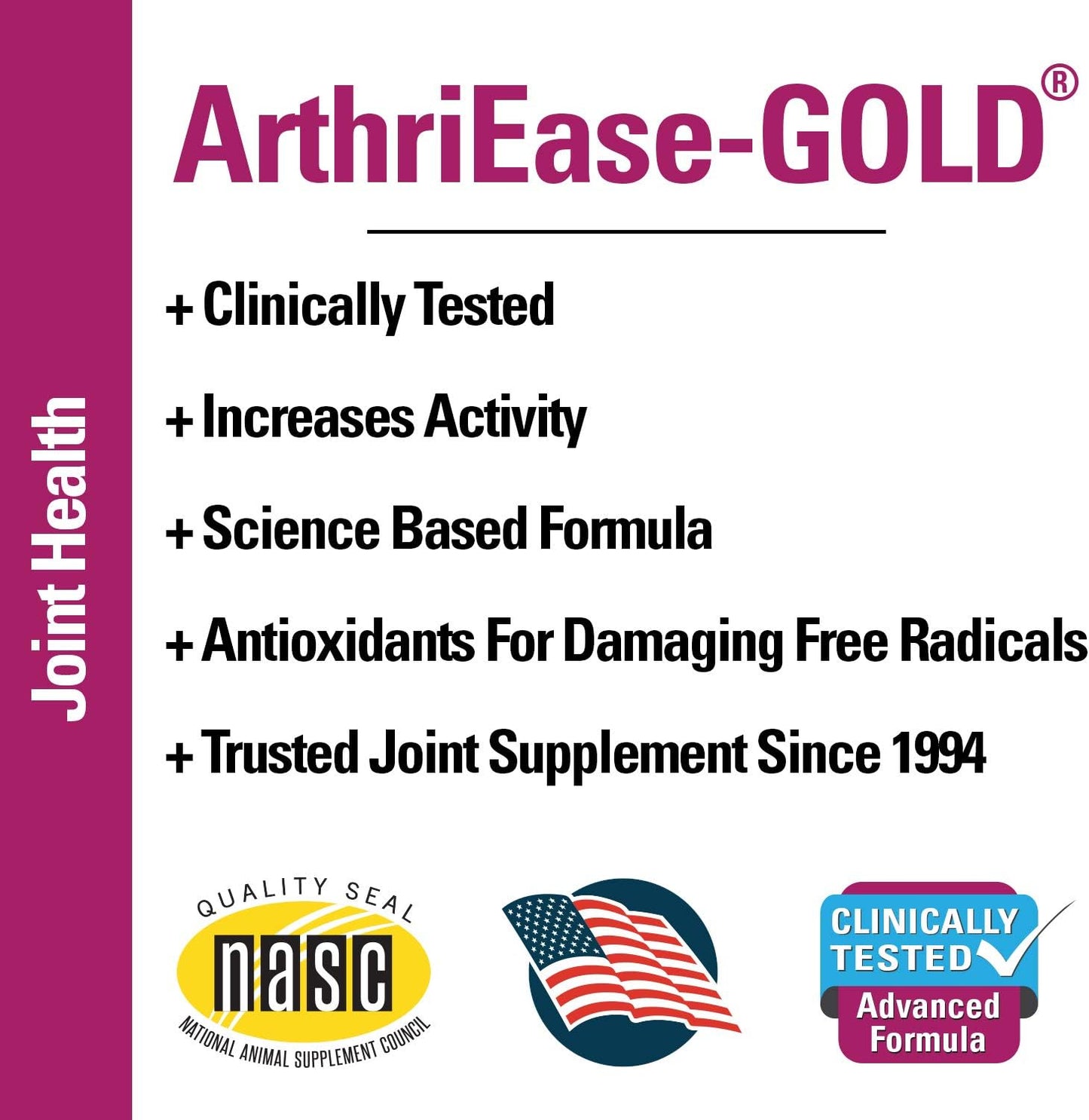 Arthriease-Gold Hip & Joint Support for Dogs, Cats– Pet Health Supplement Powder – Alleviates Aches, Discomfort – for Flexibility, Healthy Joint Function – Antioxidants – 1 Lb.