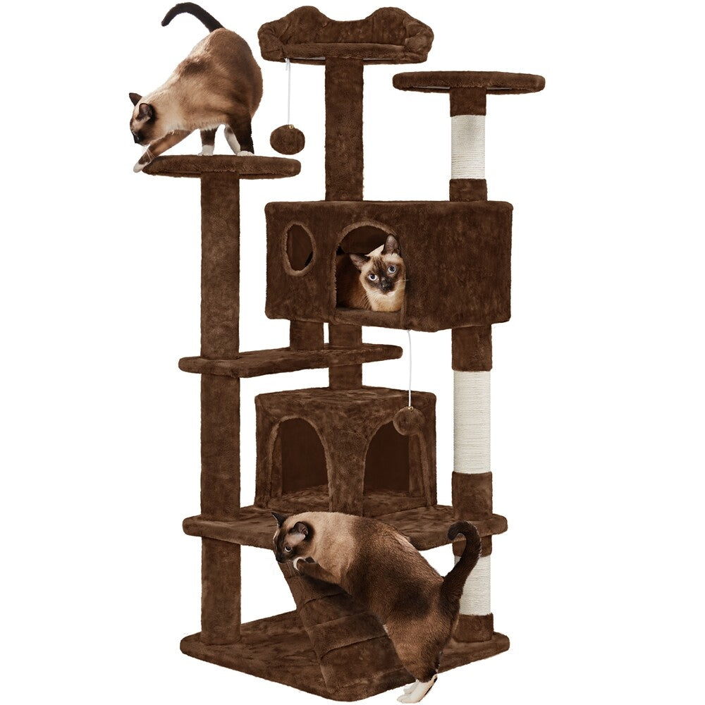 54In Cat Tree Tower Condo with Scratching Post for Kittens Pet House Furniture
