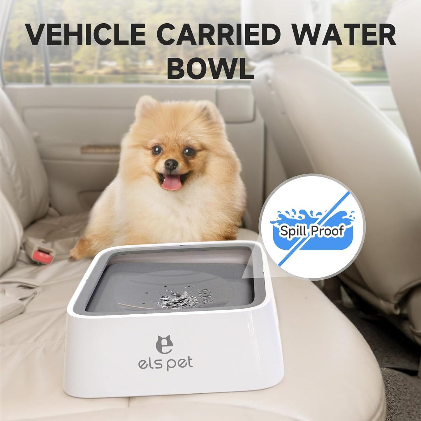 1L/2L/70Oz Dog Spill Proof Pet Water Bowl, Anti-Choking Water Bowl, Slow Water Feeder Pet Water Dispenser Carried Water Bowls for Dogs, Cats & Pets