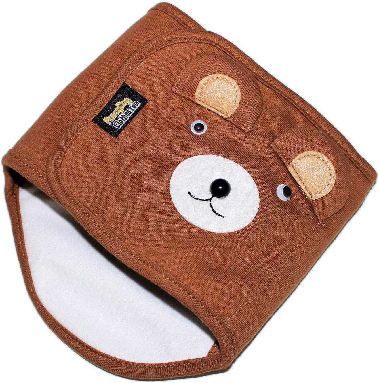 Dog Puppy Funny Diaper Belly Band Male Boy for Small Breeds (Brown Bear, M - Waist 10" - 13")
