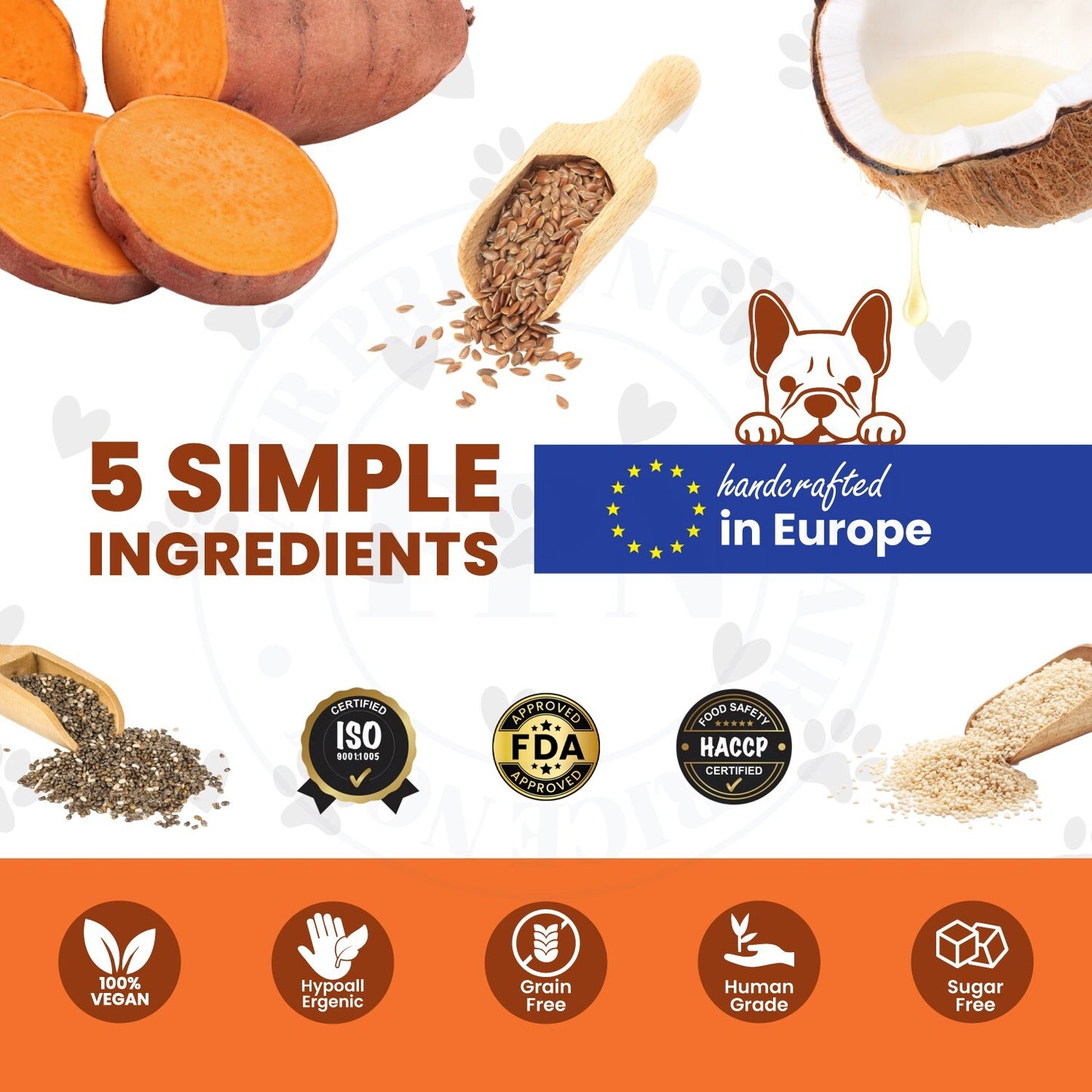 Dog Treats –Skin&Coat Treats Grain-Free Natural Human-Grade Dog Biscuits 7Oz-Fpn