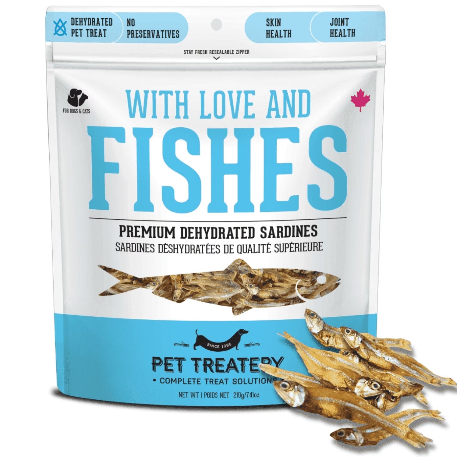 Pure Proteins with Love and Fishes Sardine Treats for Dogs & Cats, 210 Gram
