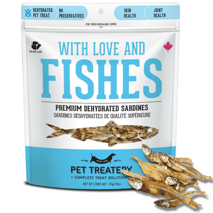 Pure Proteins with Love and Fishes Sardine Treats for Dogs & Cats, 210 Gram
