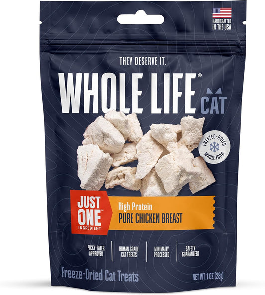 Whole Life Cat Just One Chicken Freeze Dried Cat Treats - Human Grade High Prote
