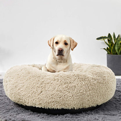 Washable Dog round Bed Large Dogs, Donut Dog Bed Medium Dog, Comfy Dog Calming Cuddler Bed