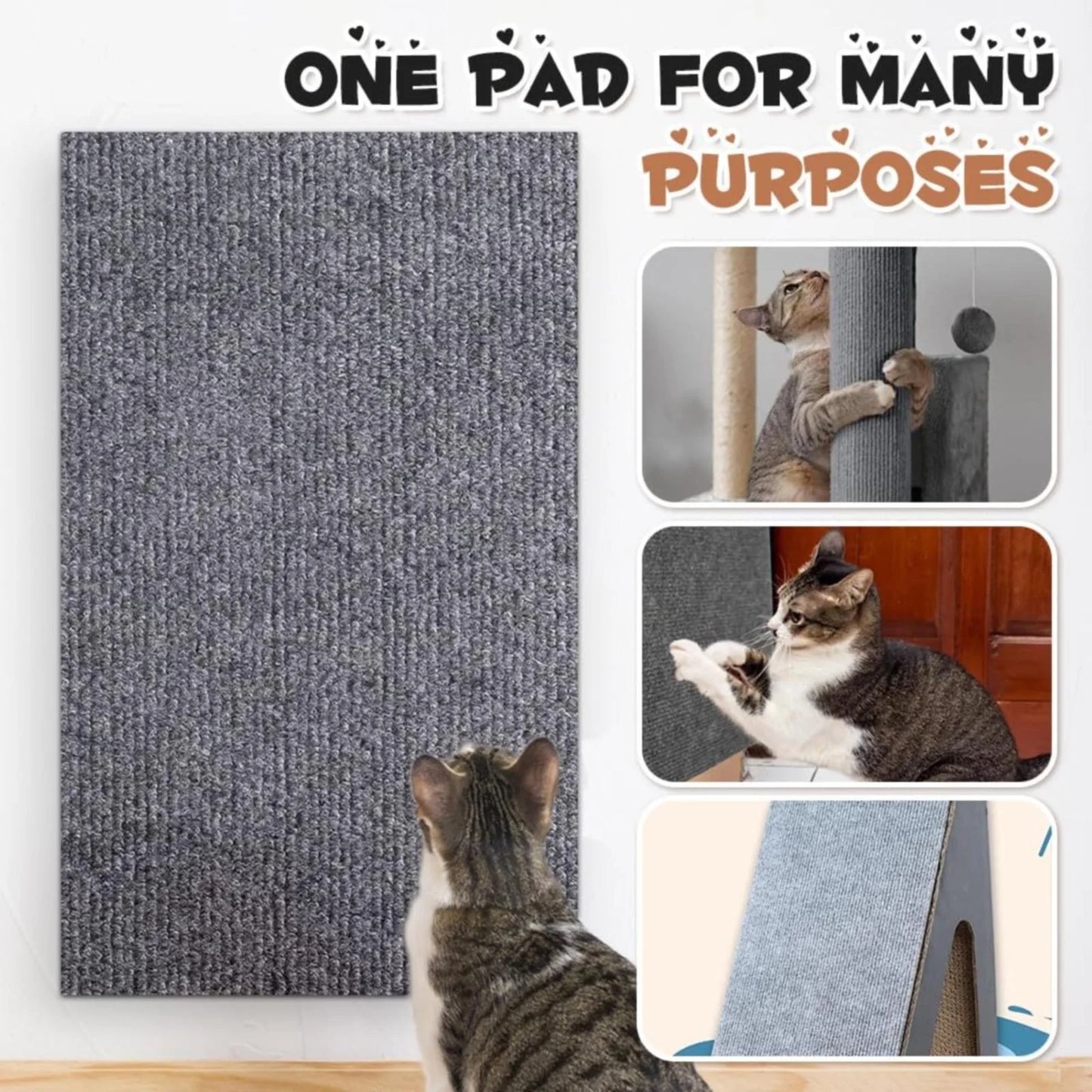 DIY Climbing Cat Scratcher Cat Scratching Mat Self-Adhesive,Trimmable Cat Scratching Post Carpet to Protect Furniture Walls or Floors Cover Cat Scratching Post Cat Climbing Frame 2024 Cat Scratch Mat