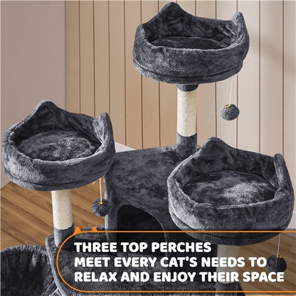 68.5Inch Multi-Level Cat Tree Large Cat Tower with Sisal-Covered Scratching Post