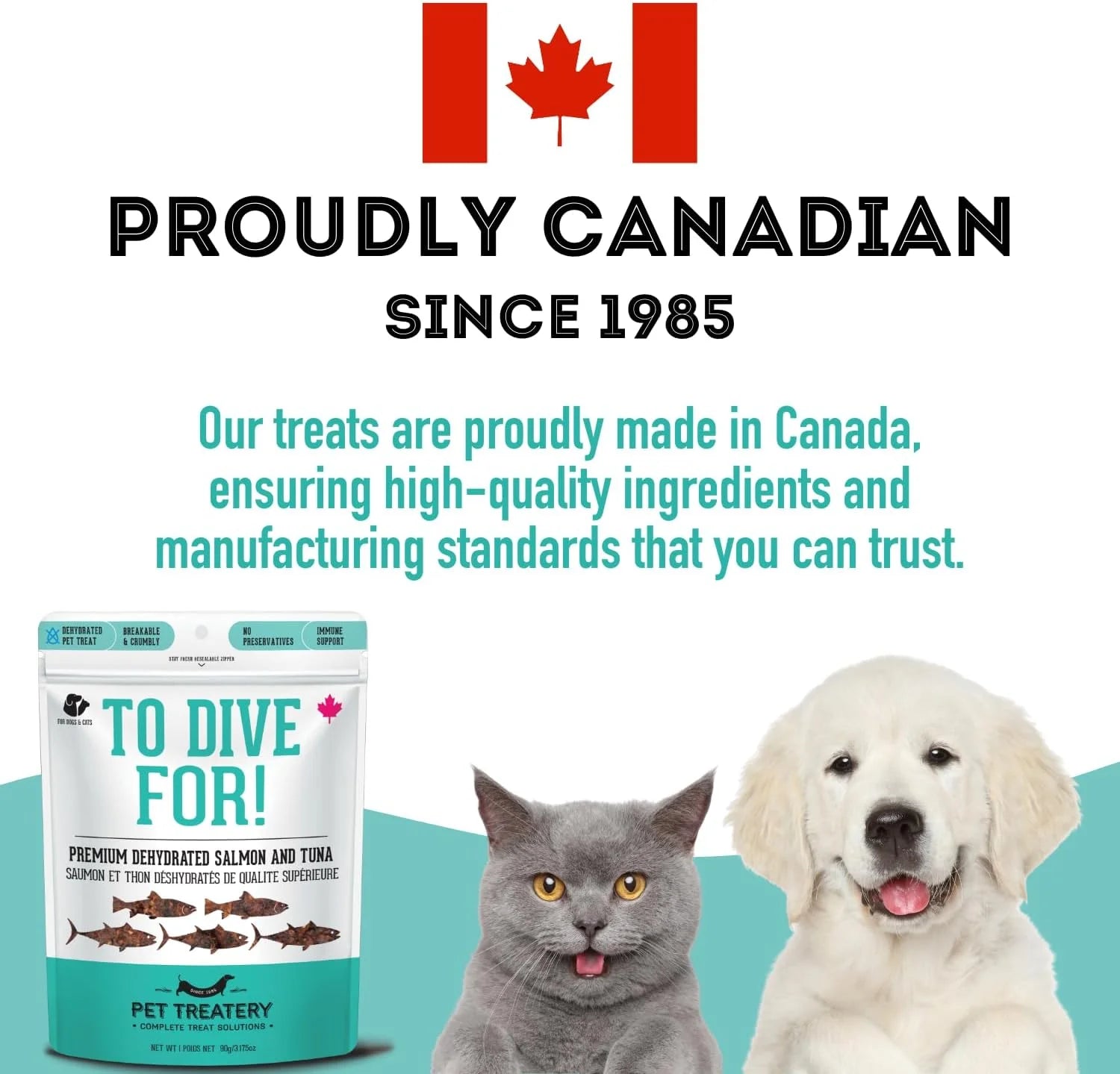 Dehydrated Protein Wild Salmon & Tuna Treat for Dogs & Cats (90G, 1 Pack)