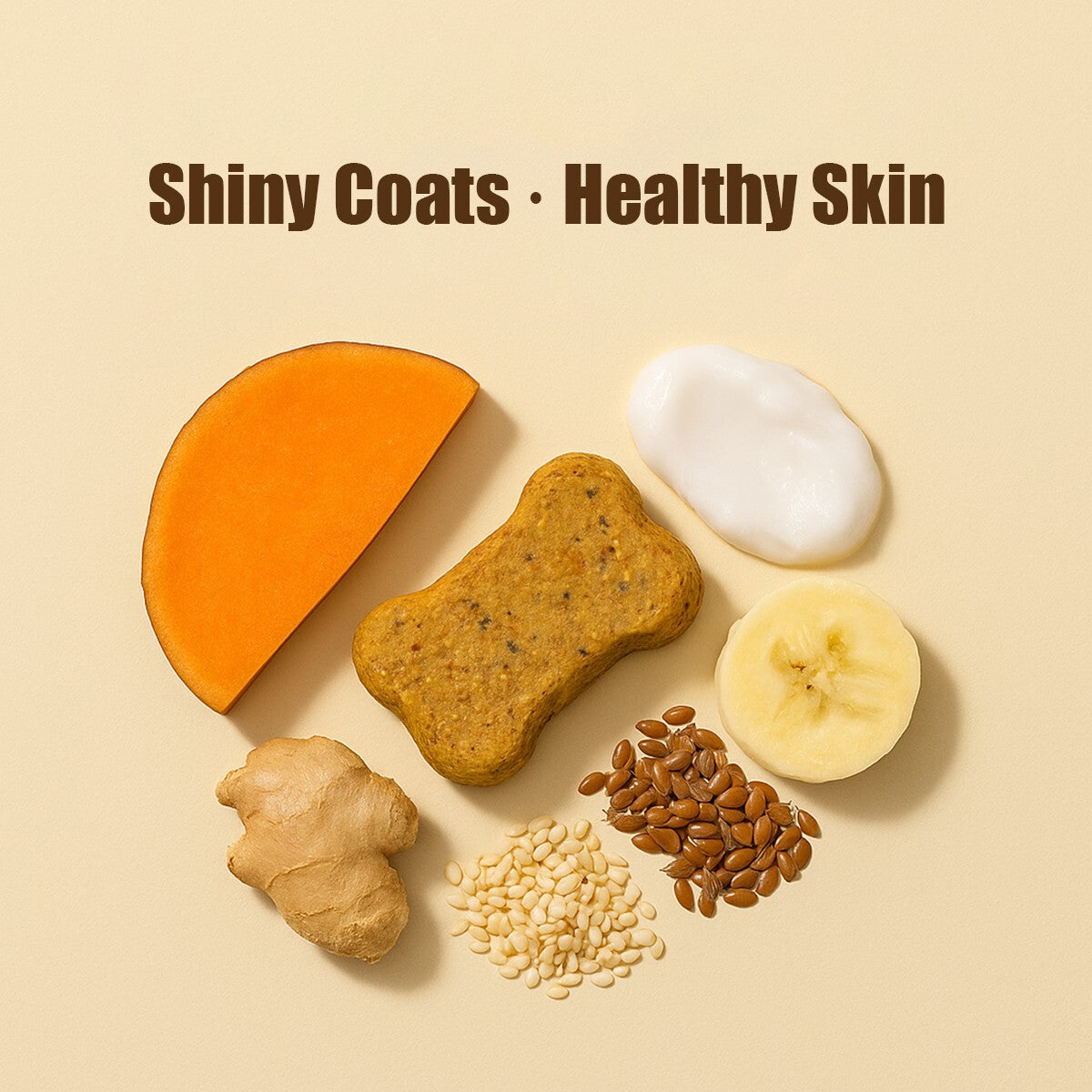 Dog Treats –Skin&Coat Treats Grain-Free Natural Human-Grade Dog Biscuits 7Oz-Fpn