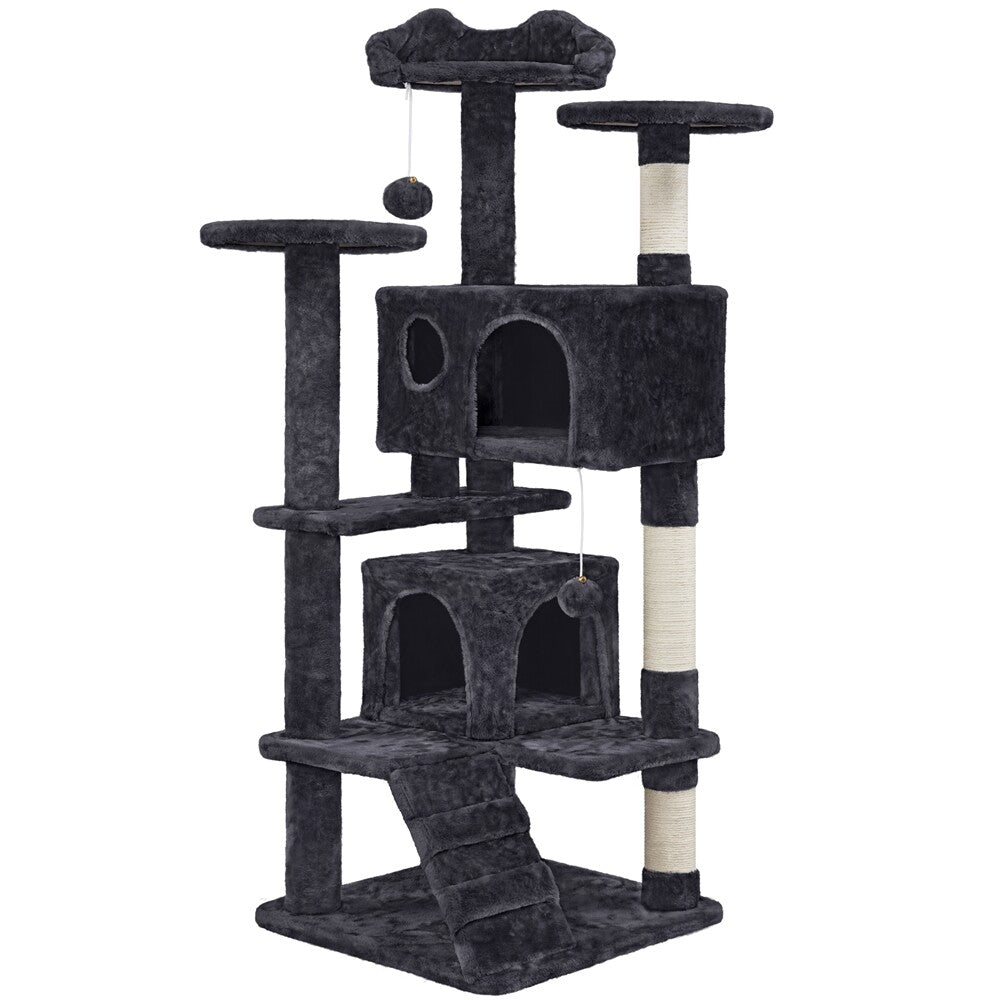 54In Cat Tree Tower Condo with Scratching Post for Kittens Pet House Furniture