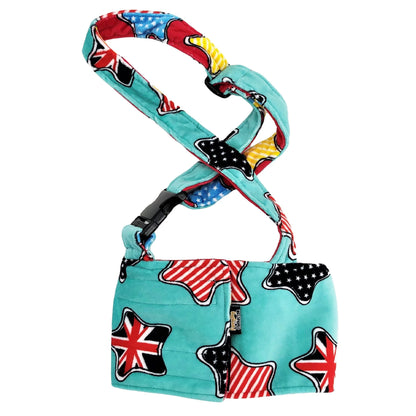 WASHABLE Dog Diaper for MALE Boy FLEECE Belly Band Reusable with SUSPENDER Size X-Small (Waist: 8" - 10") RED, GREEN Reversible