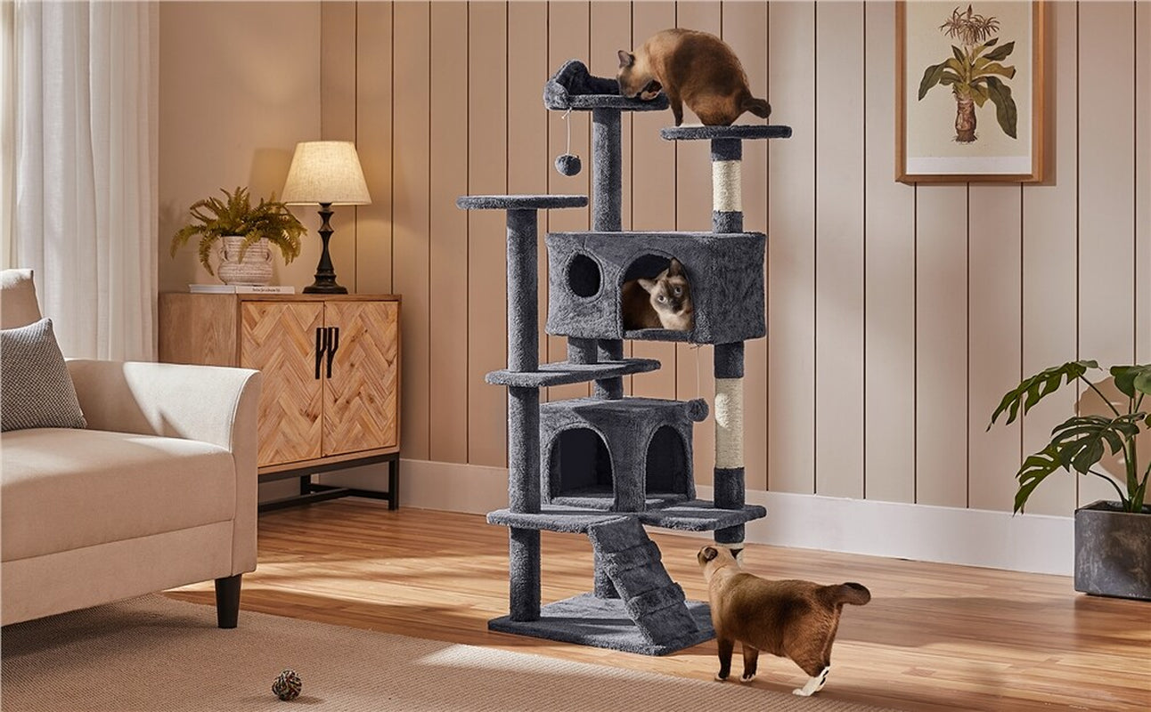 54In Cat Tree Tower Condo with Scratching Post for Kittens Pet House Furniture