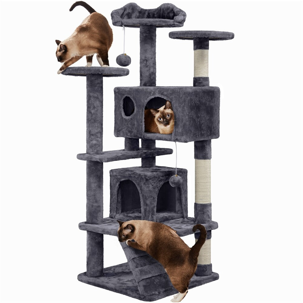 54In Cat Tree Tower Condo with Scratching Post for Kittens Pet House Furniture