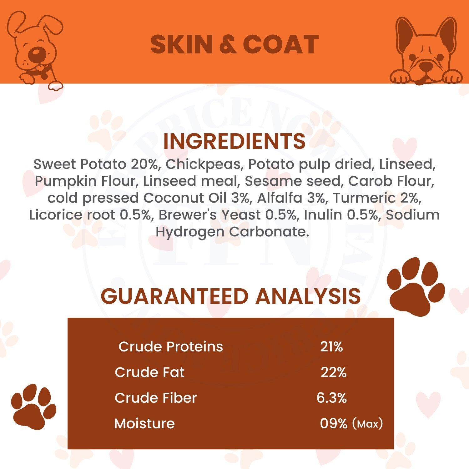 Dog Treats –Skin&Coat Treats Grain-Free Natural Human-Grade Dog Biscuits 7Oz-Fpn