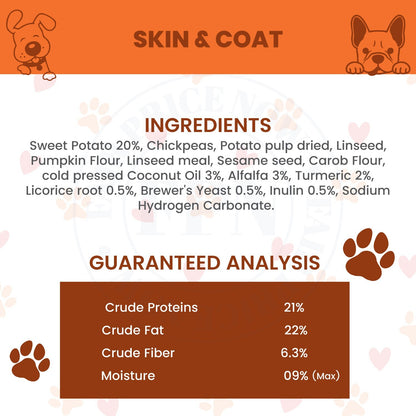 Dog Treats –Skin&Coat Treats Grain-Free Natural Human-Grade Dog Biscuits 7Oz-Fpn