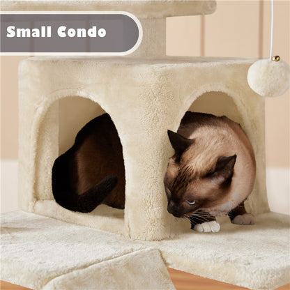 54In Cat Tree Tower Condo with Scratching Post for Kittens Pet House Furniture