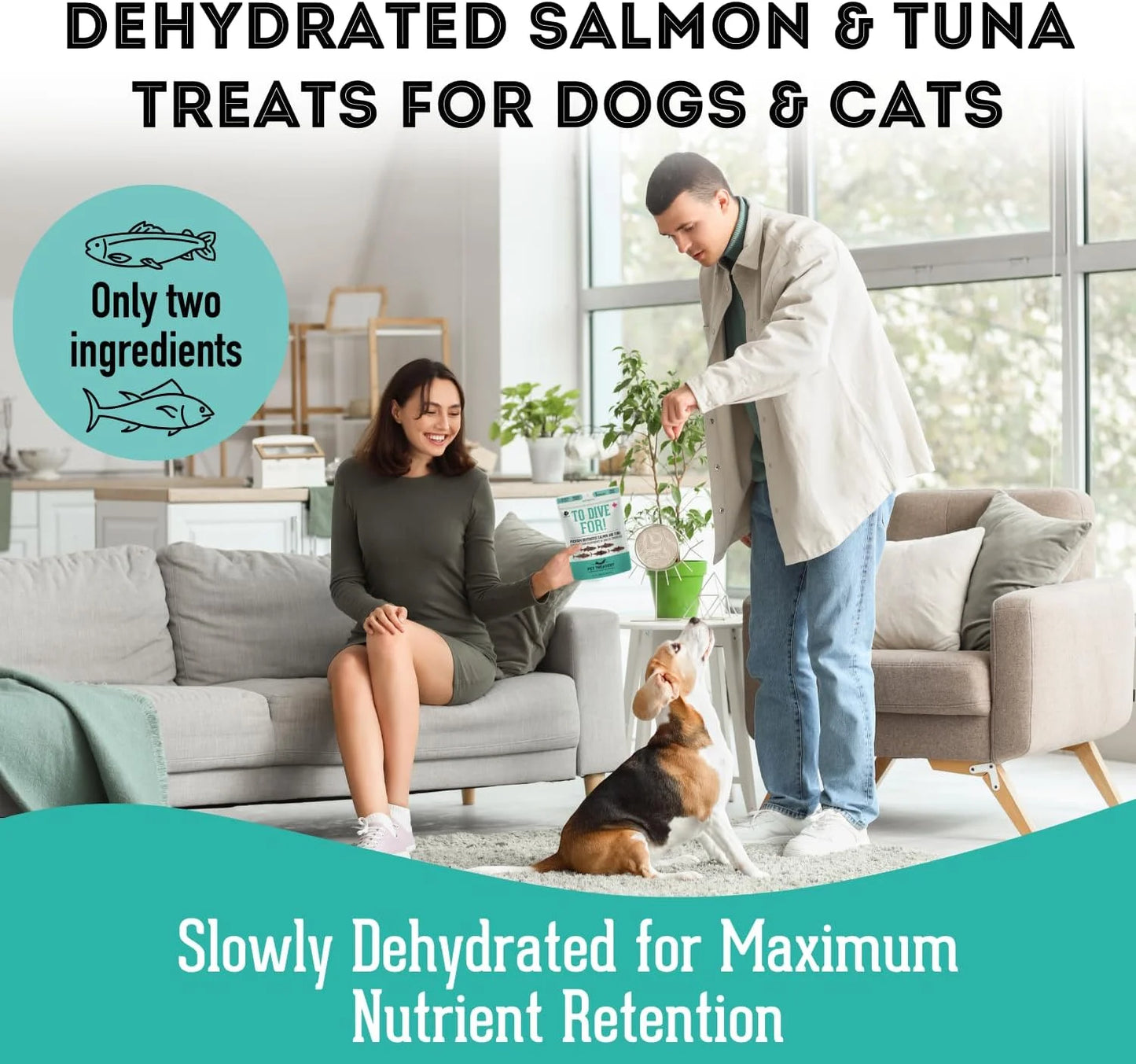 Dehydrated Protein Wild Salmon & Tuna Treat for Dogs & Cats (90G, 1 Pack)