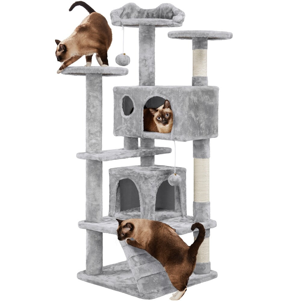 54In Cat Tree Tower Condo with Scratching Post for Kittens Pet House Furniture
