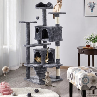 54In Cat Tree Tower Condo with Scratching Post for Kittens Pet House Furniture