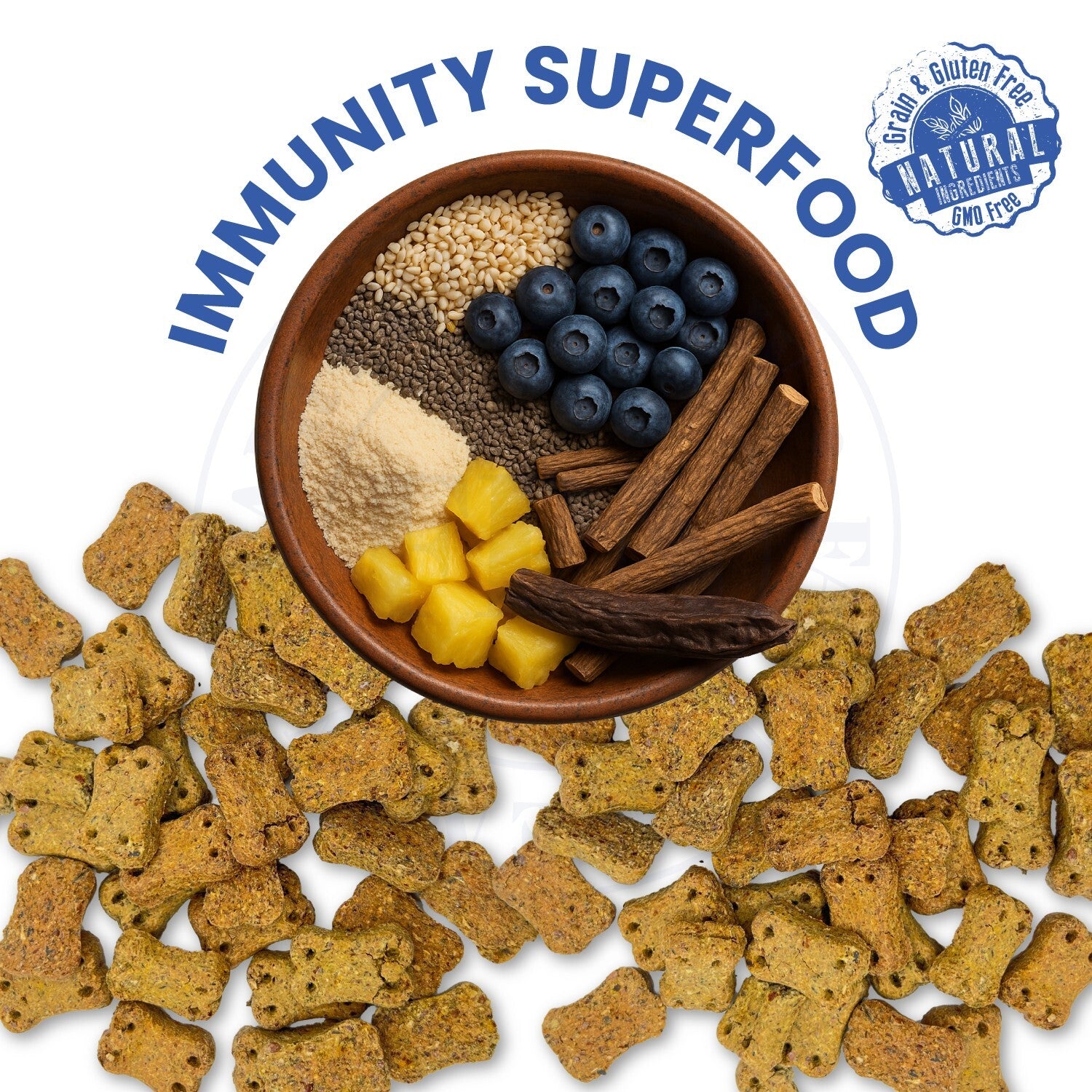 Dog Treats –Immunity, Skin, Dental, Gut Support, Vegan Dog Biscuits 7Oz by FPN