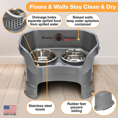 Neater Feeder Deluxe with Leg Extensions (Medium, Gunmetal Grey)