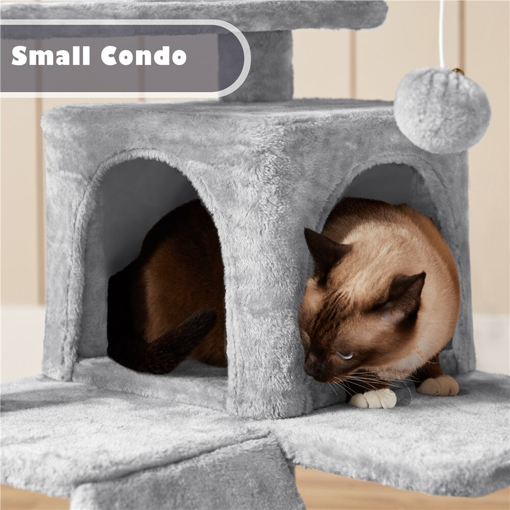 54In Cat Tree Tower Condo with Scratching Post for Kittens Pet House Furniture