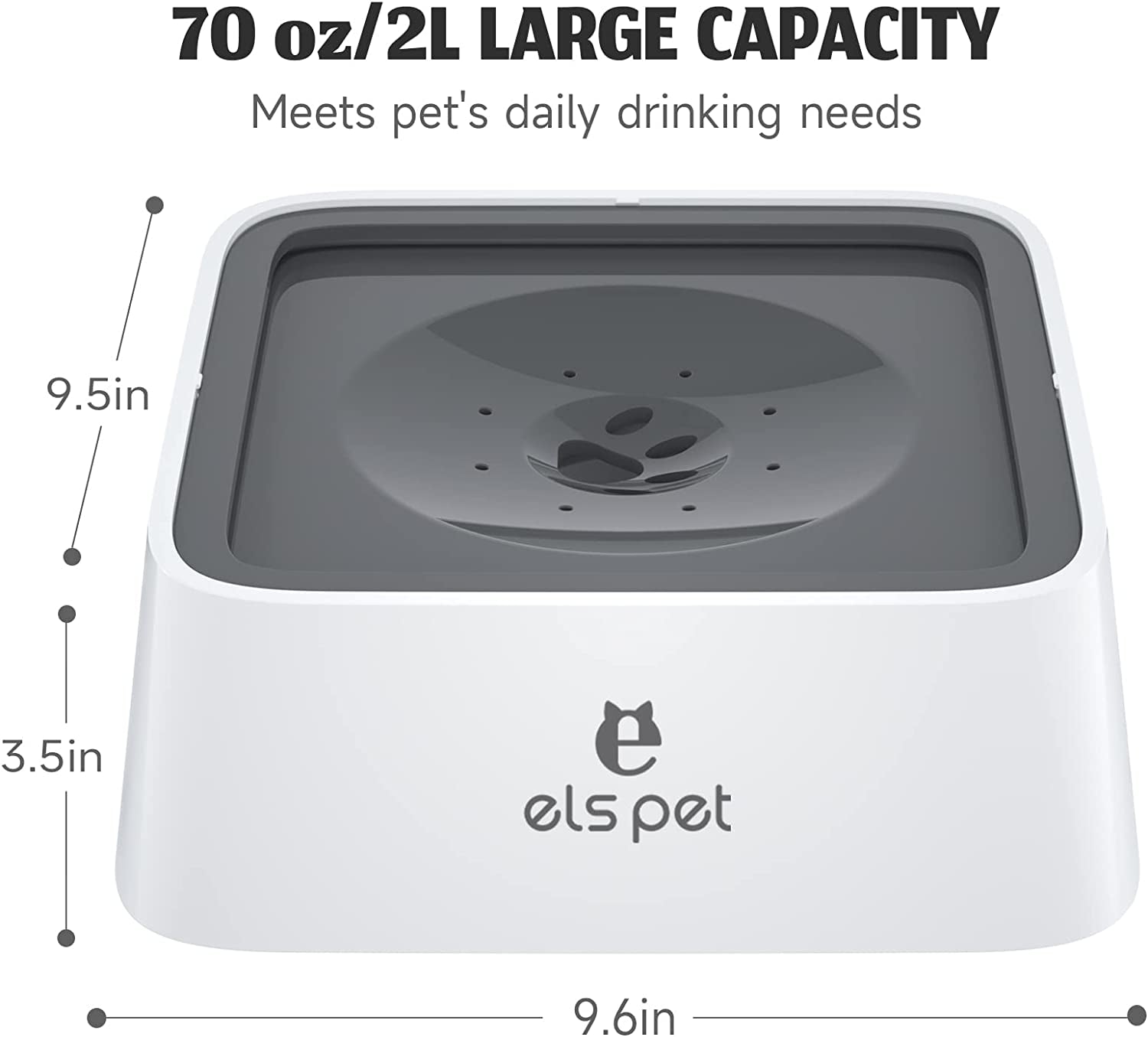 1L/2L/70Oz Dog Spill Proof Pet Water Bowl, Anti-Choking Water Bowl, Slow Water Feeder Pet Water Dispenser Carried Water Bowls for Dogs, Cats & Pets