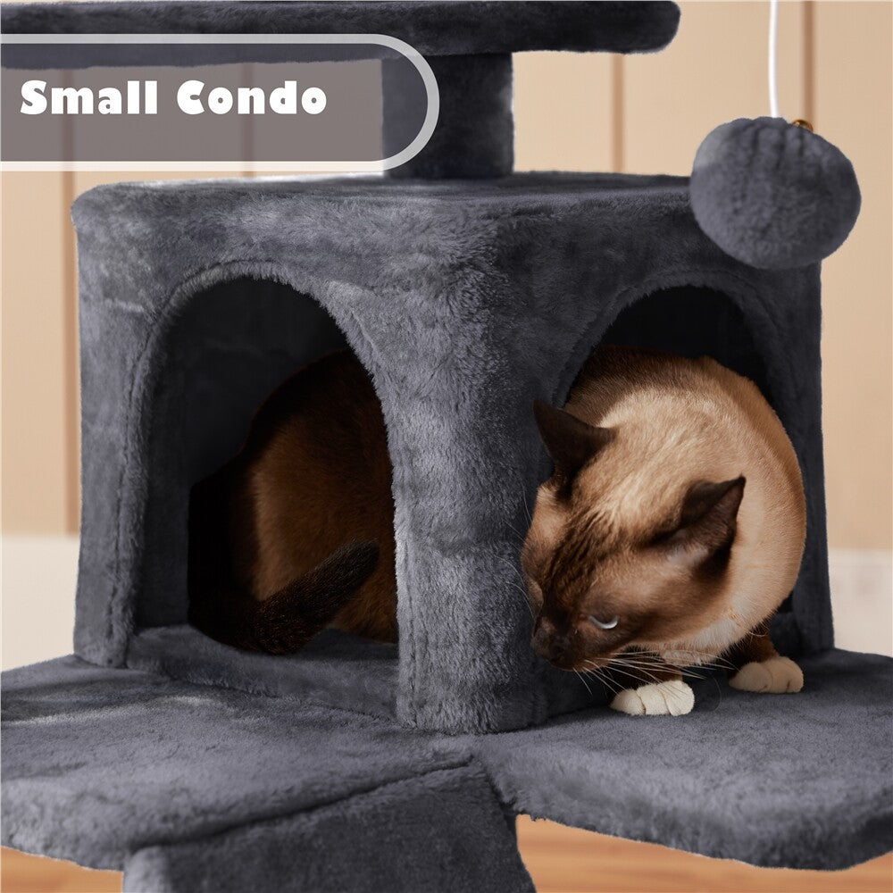 54In Cat Tree Tower Condo with Scratching Post for Kittens Pet House Furniture