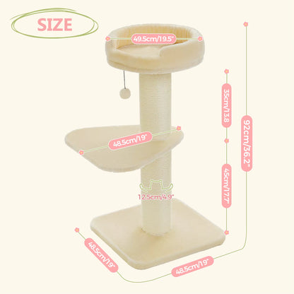 Cat Tree Cat Tower with Super Thick Scratching Post Cat Scratching Post for Large Cats Flower Cat Bed Tall Cat Scratcher Indoor
