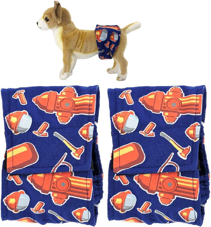 Pack - 2Pcs Washable Male Dog Diapers Belly Band Wrap Cotton Waterproof Leak Proof for Small Pet (XS: Waist 8" - 10")
